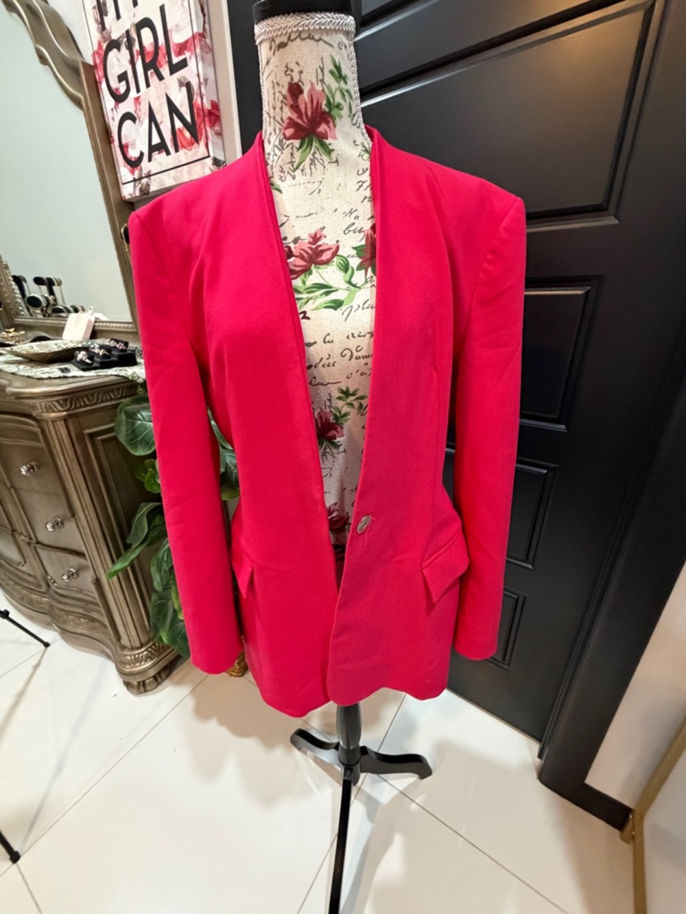 Zara Hot Pink Open-Front Blazer - Picture 8 of 12